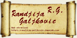 Ranđija Galjković vizit kartica